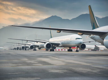Due,To,Coronavirus,Covid-19,Airline,Fleet,Parked,At,The,Airport